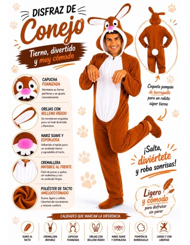 Costume coniglio Taglia L | Costumi per Adulti Il Re del Carnevale